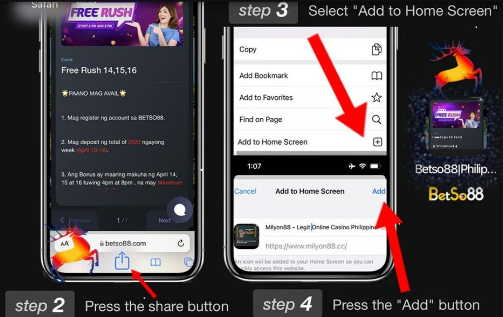 BETSO88 IOS USERS app homescreen2