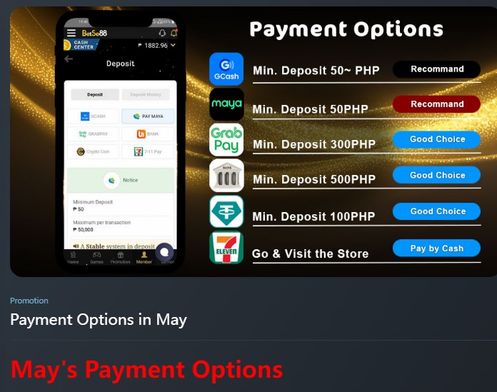 BETSO88 online casino NEW PAYMENT OPTIONS