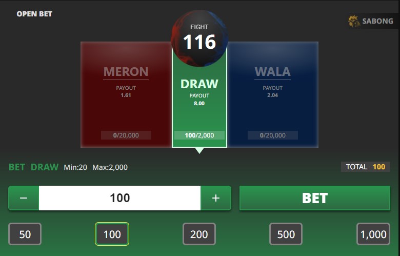 draw 100 bet