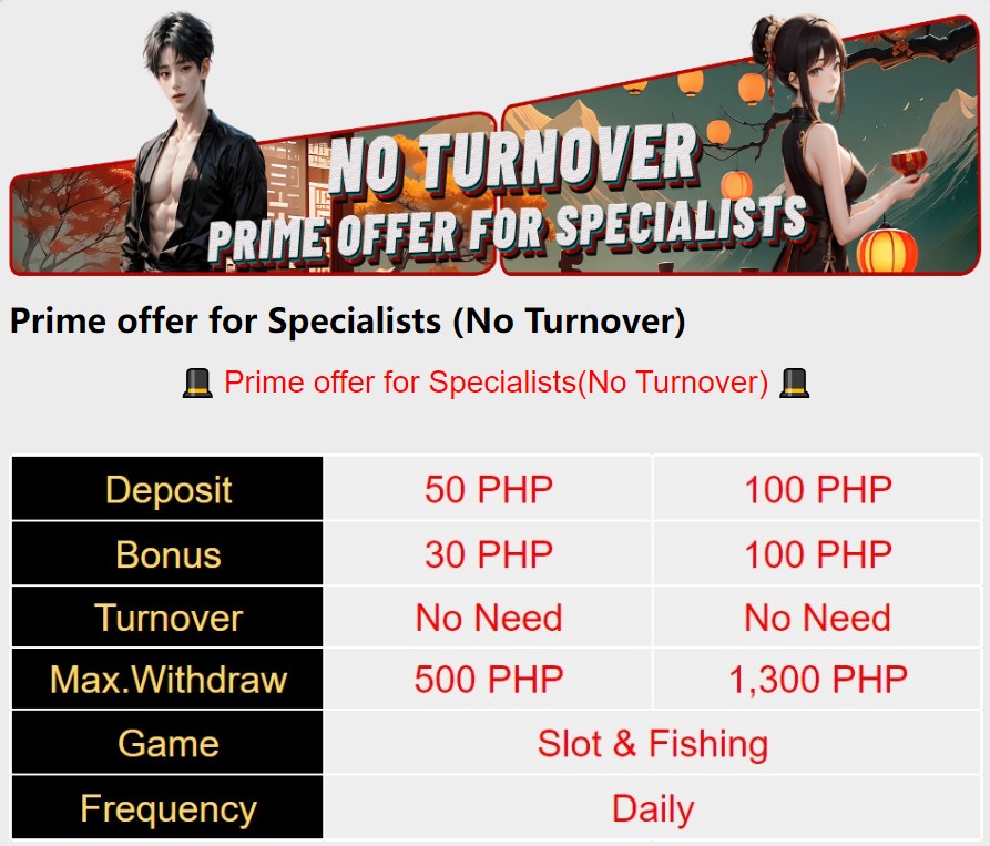 No Turnover Promo at Peso63