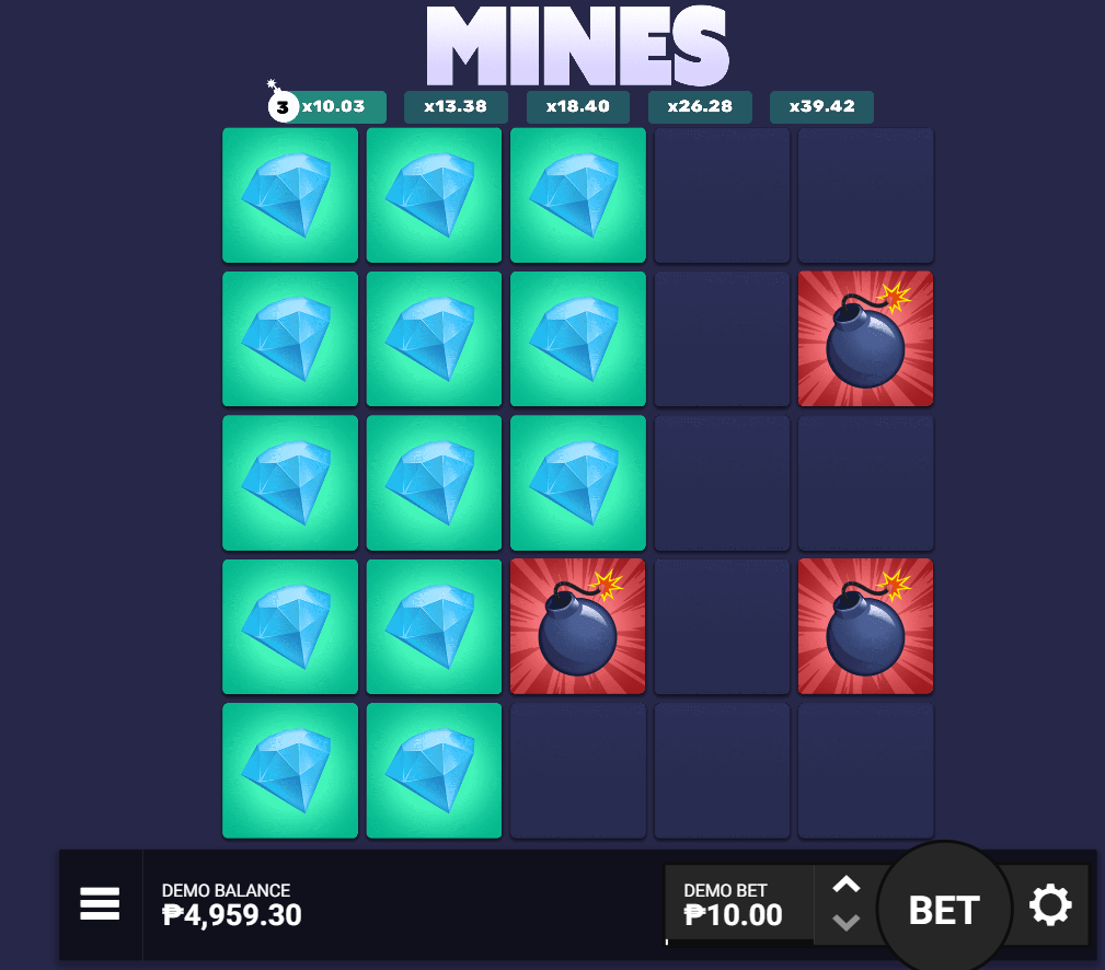 mines dare2win diamonds