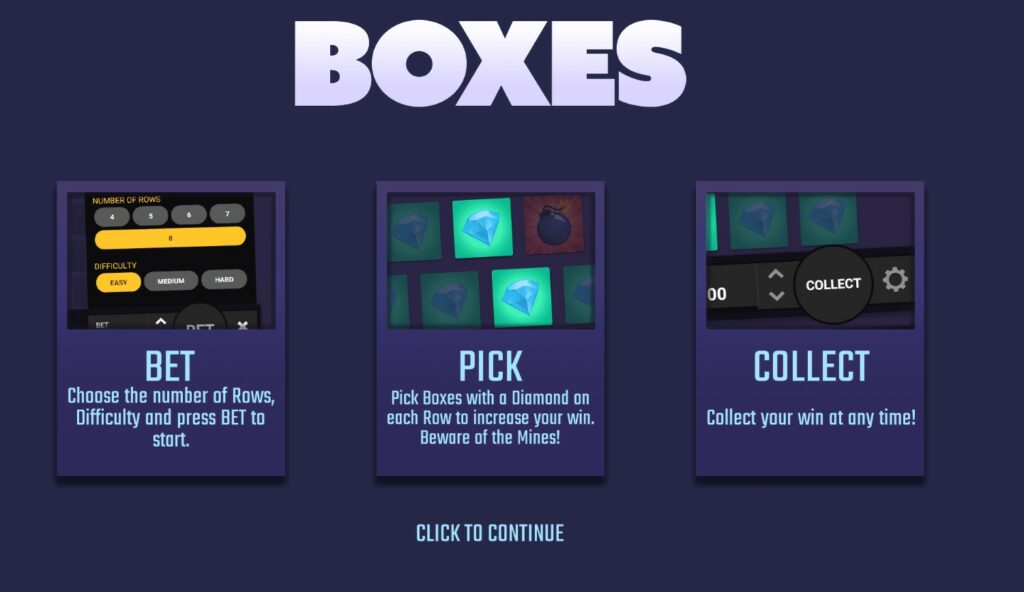 Boxes Dare2Win Mini Games In Casino - High RTP With Demo