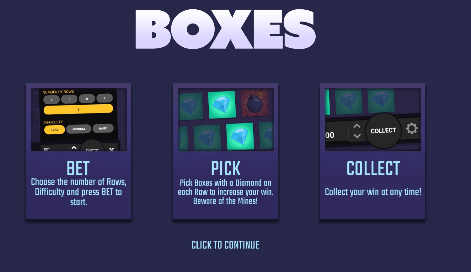 Boxes Dare2Win Mini Games In Casino High RTP With Demo