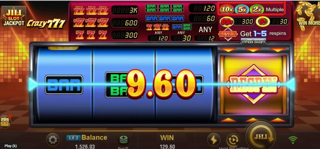 CRAZY 777 WIN any symbols