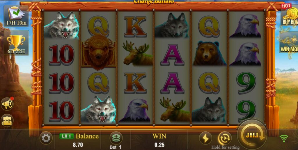 2 identical symbols in charge buffalo slot