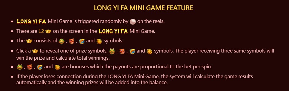 Long yi fa mini game