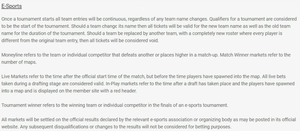 rules League-of-legends- Betting