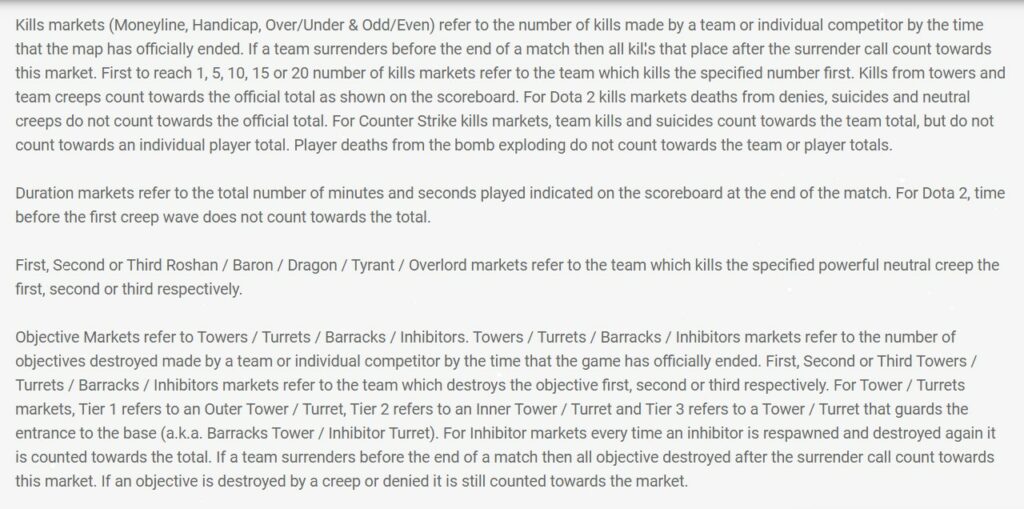 rules League-of-legends- Betting