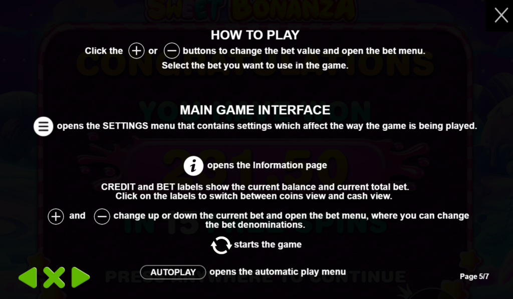 Sweet Bonanza Paytable and Guides