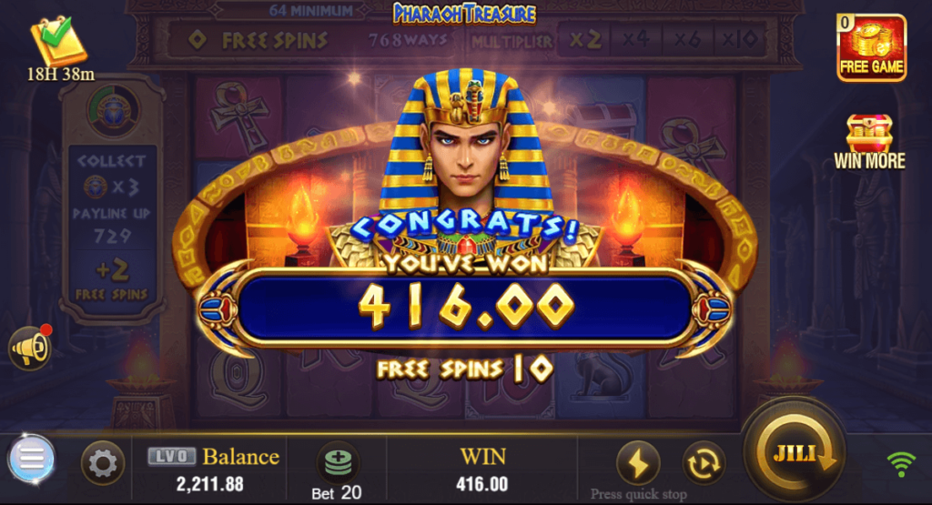 Jili Slot Pharaoh Treasure Best Slot with free 100