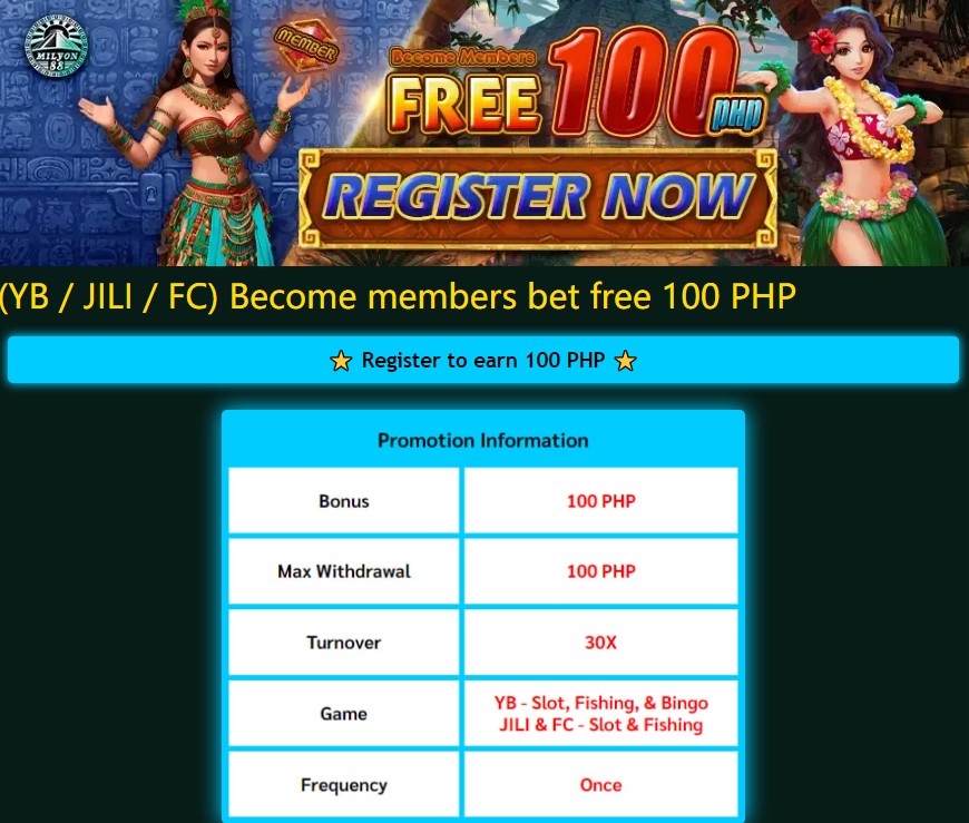 FREE 100 CASINO PROMOTIONAL DETAILS