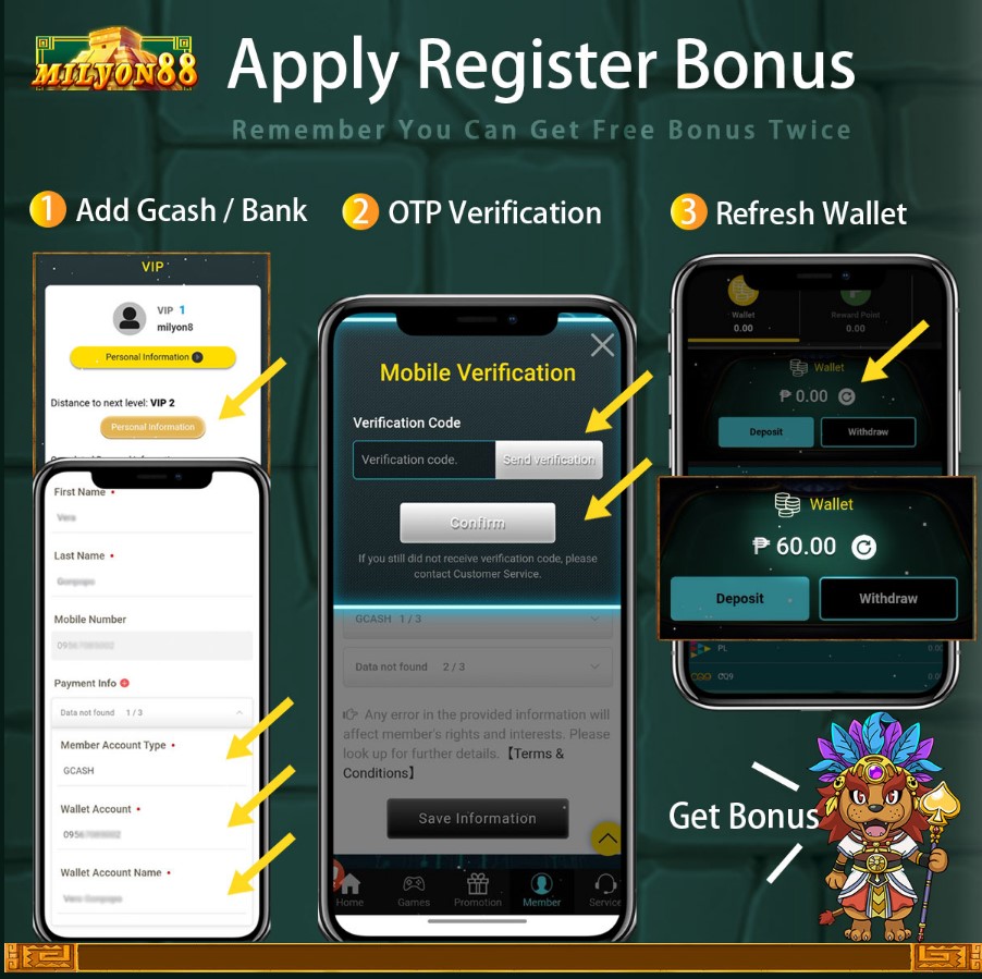 Apply New member register free 100 bonus