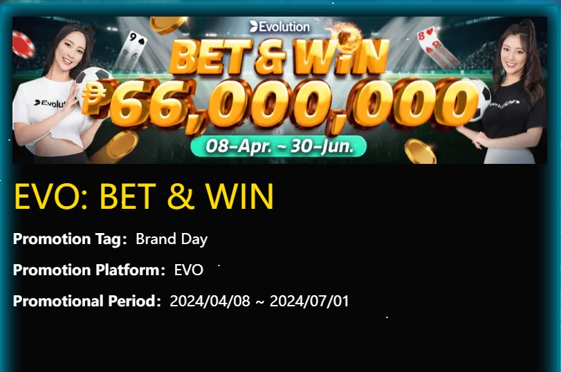 Evo bet & win promo