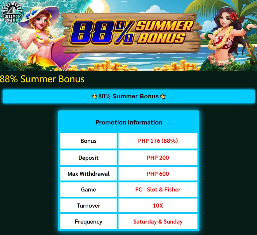 Summer 88% bonus