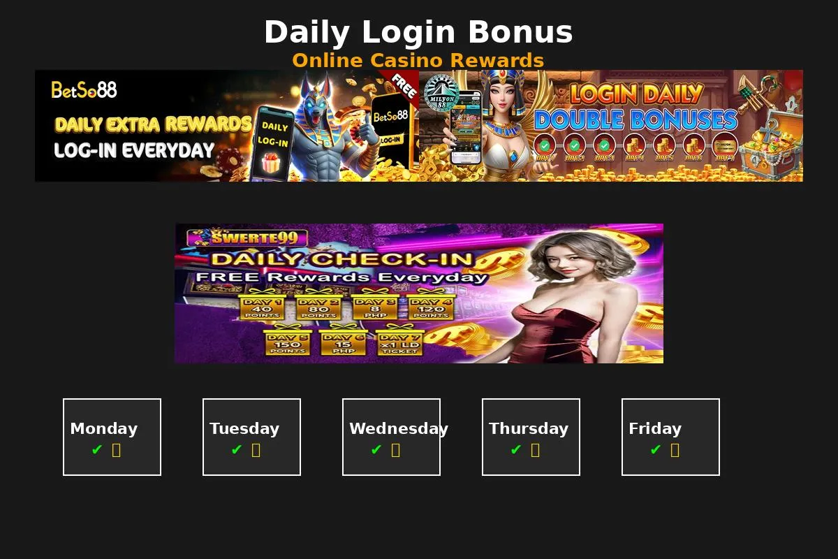 Daily Casino login bonus
