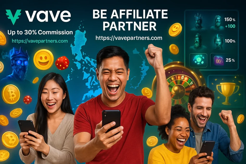 Be an agent partner affiliate at Vave casino Philippines
