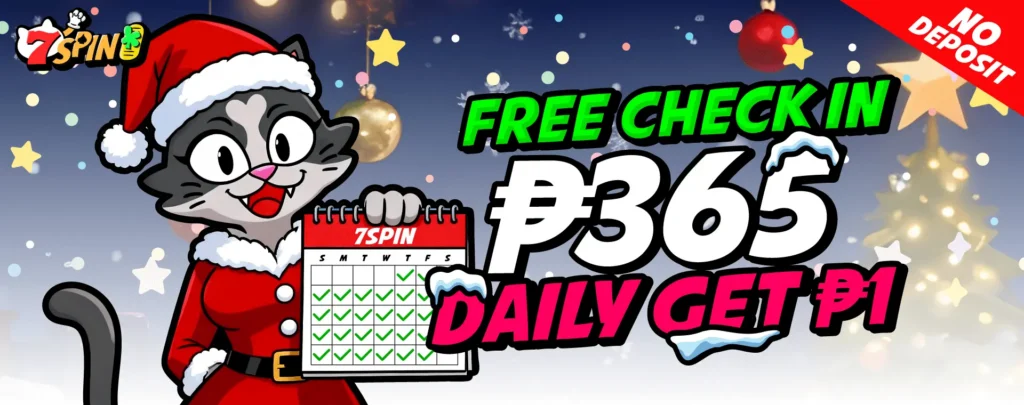 DAILY CHECK IN BONUS AT 7SPIN