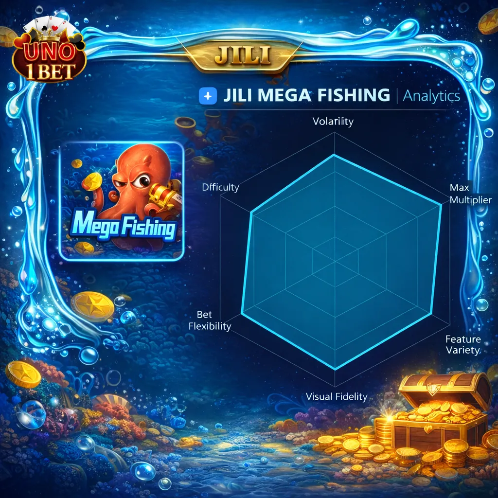 Highlights information for JILI MEGA FISHING IN A RADAR cHART FORM