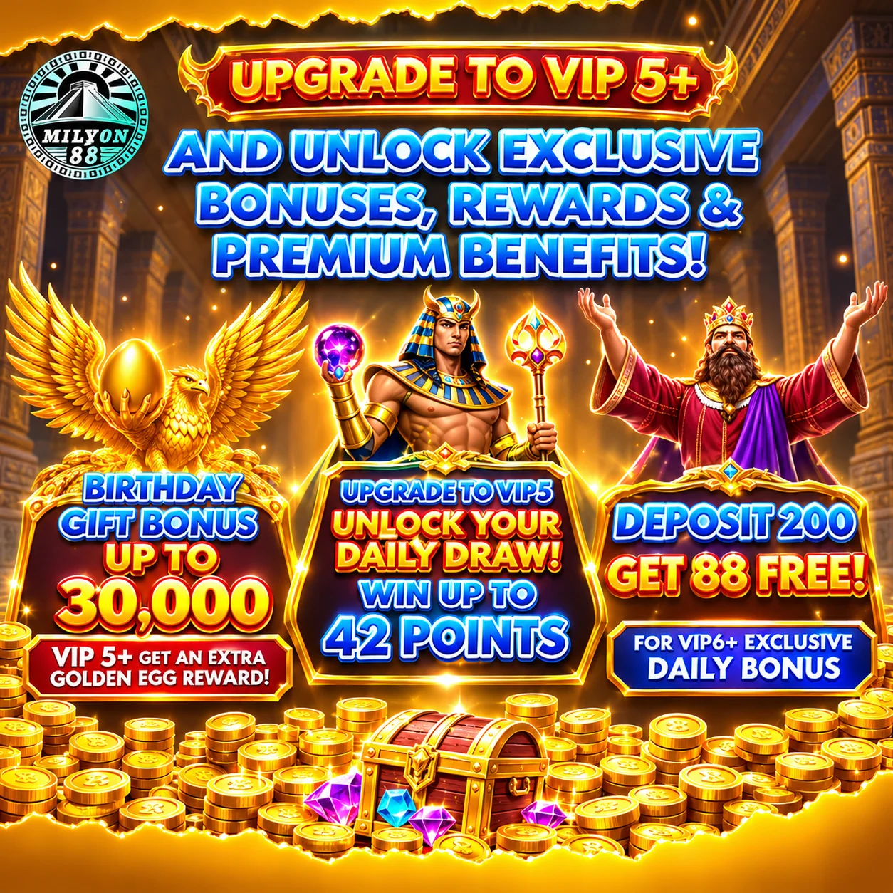 Upgrade to vip level 5 promo for more rewards